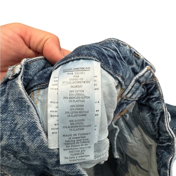 Good American Good Curve High Waist Raw Hem Straight Leg Jeans Womens 4/27 - Picture 4 of 7
